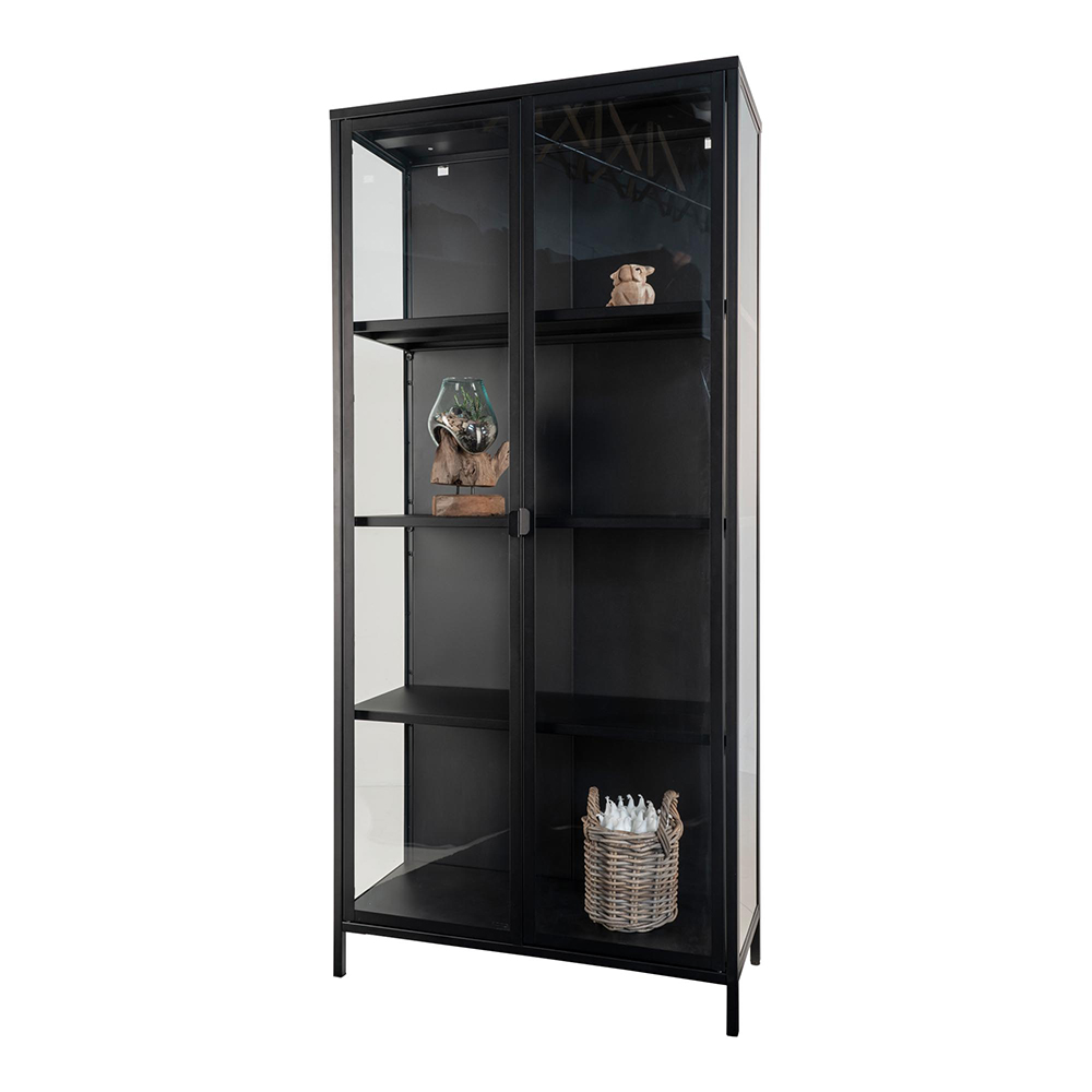 Witryna dwudrzwiowa Centho 175 cm czarna - zdjęcie 1