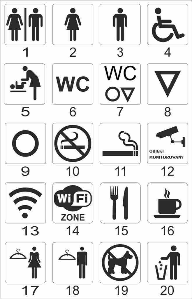 TABLICZKA NA DRZWI WC toaleta damsko męska piktogram